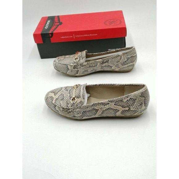 Rialto Guiding Loafer Flats Snakeskin Print Women's US 7.5W Wide New - Picture 6 of 12